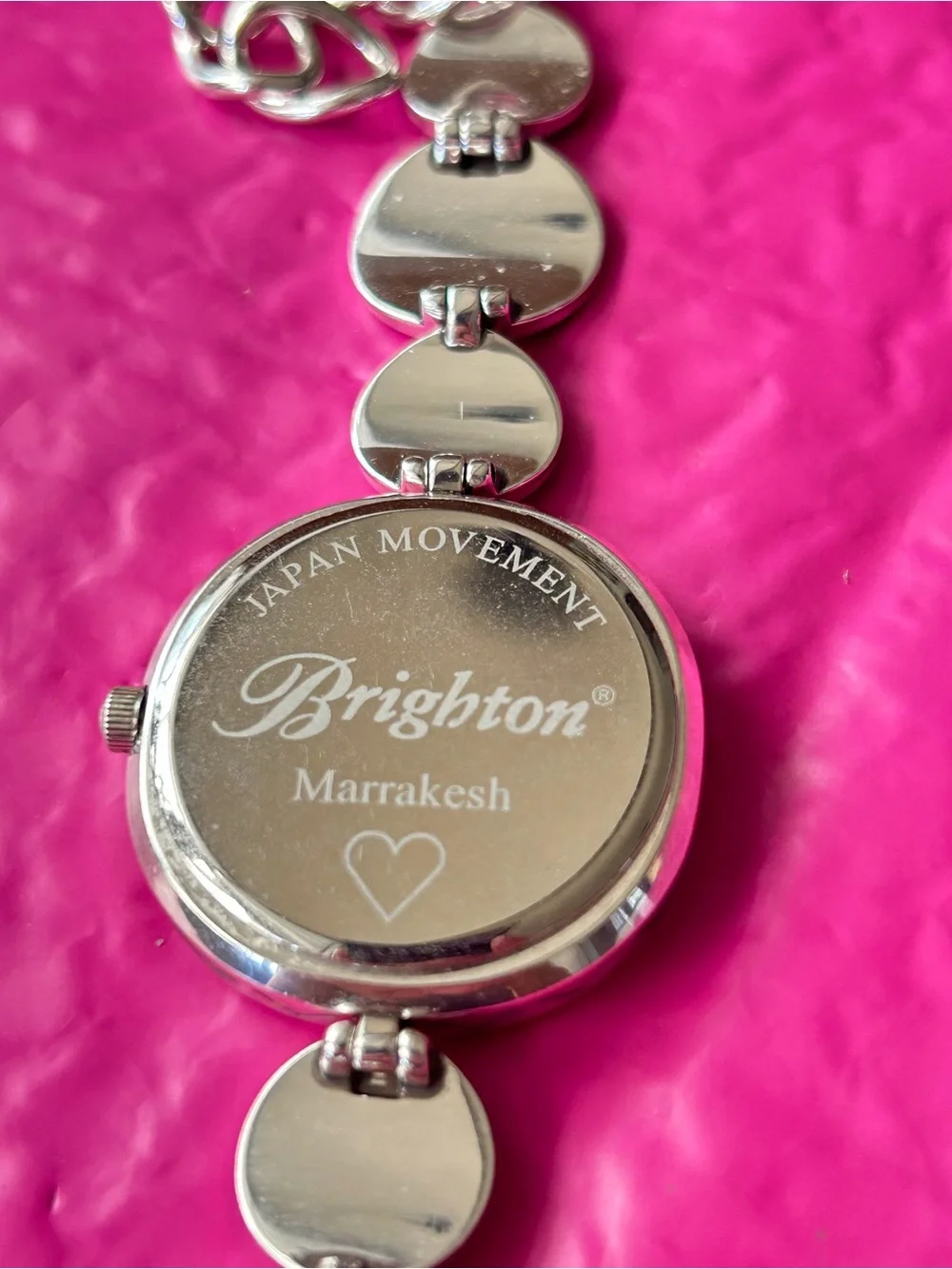 Brighton Marrakesh Silver Link Toggle Watch with intricate Southwest engravings